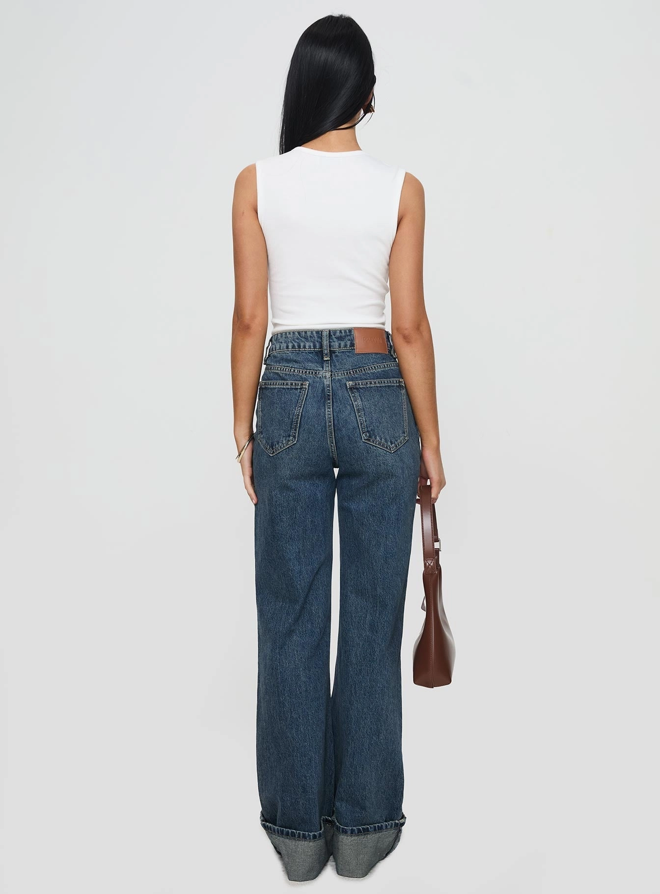 Morning Stroll Evening Stroll Trend Setter Florida Keys Mid Rise Straight Leg Cuffed Jeans Mid Blue