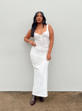 Flowerfields Maxi Skirt Ivory Design Detail