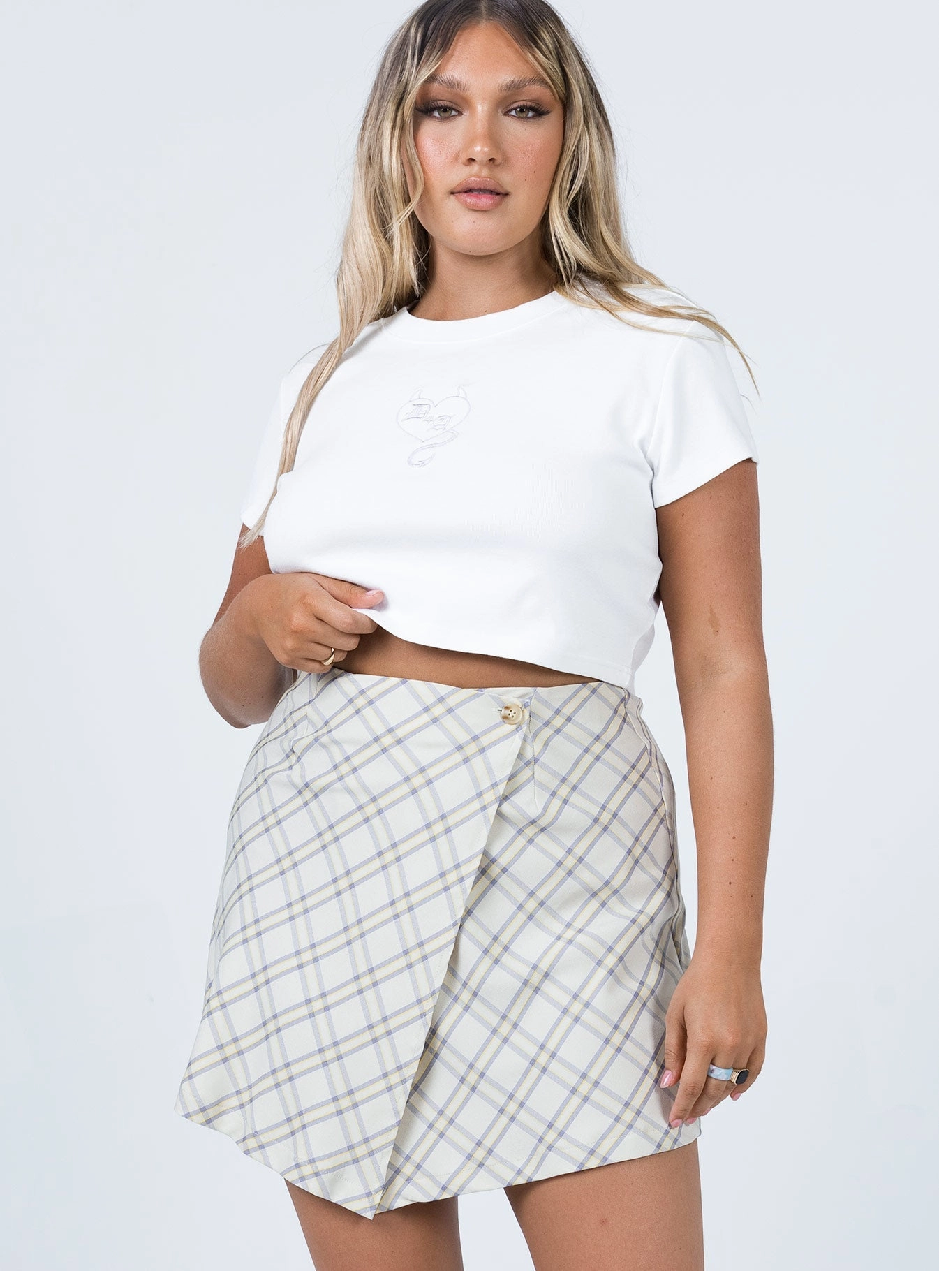 Lightweight Fabric Collector??s Item Ailisha Mini Skirt Yellow
