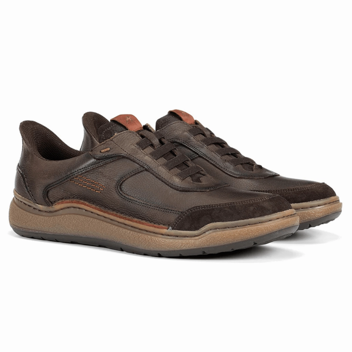 Fluchos Men's Rocky Guinea Bora Cafe/Dark Brown Leather Light Stride City Edge