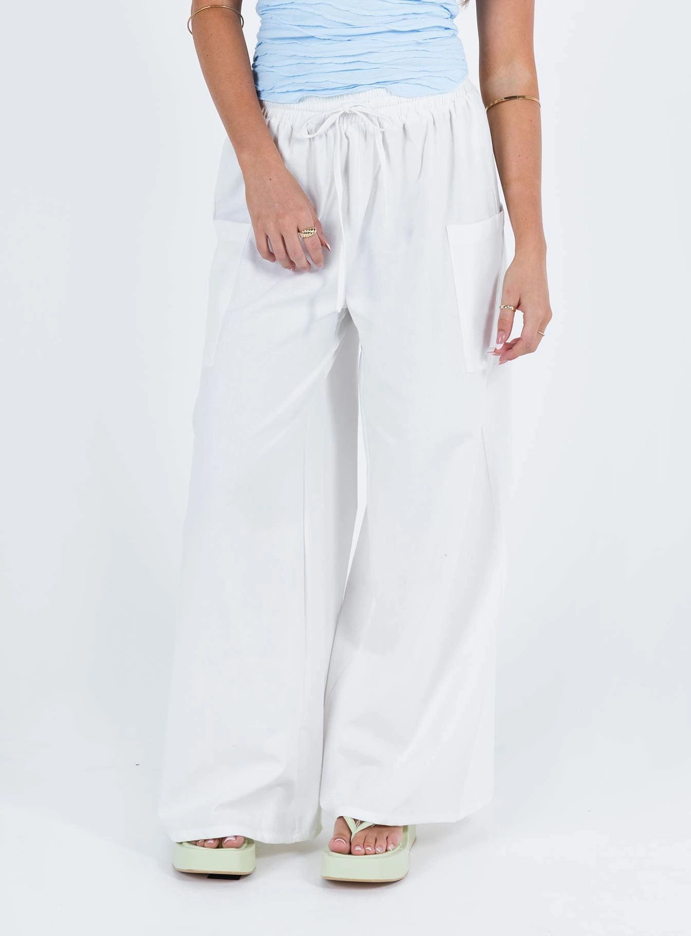 Brunie Pants White Petite Comfortable Fit Wear Back pockets