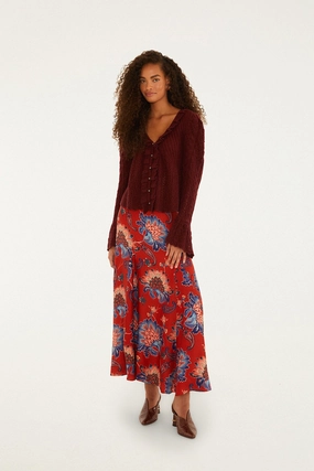 Neat Look Maternity Friendly Red Luang LENZING? Maxi Skirt