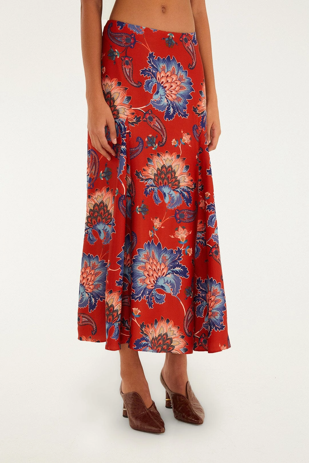 Minimalist Chic Red Luang LENZING? Maxi Skirt