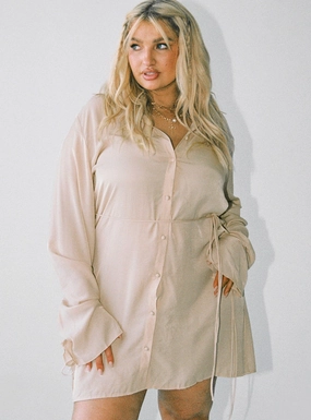 Forbidden Mini Dress Beige Curve Spring Flow