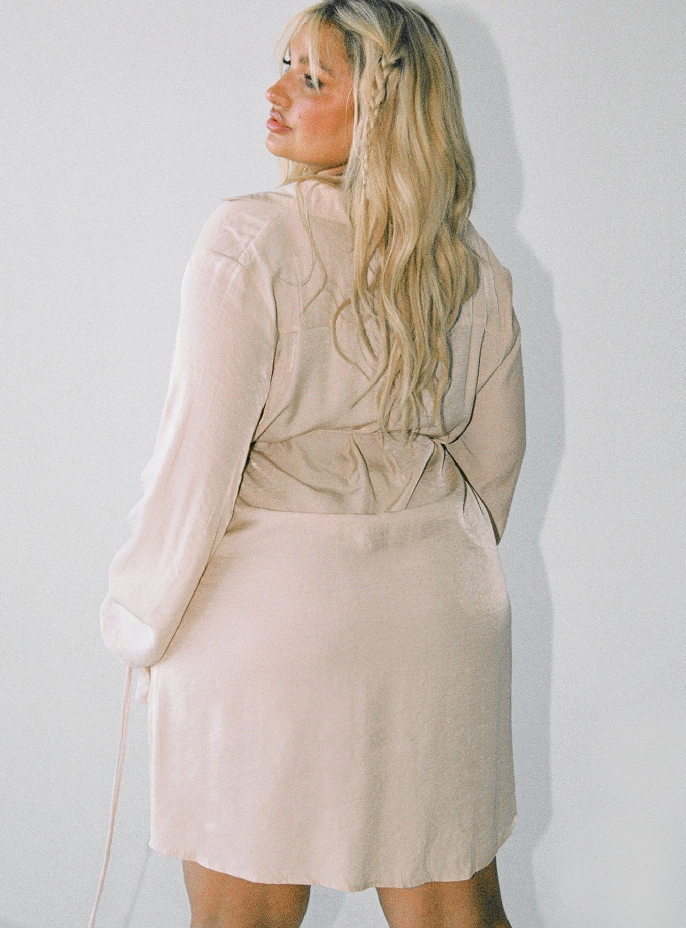 Forbidden Mini Dress Beige Curve Perfect For Work Match Quick