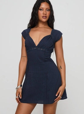 Forever And Always Mini Dress Navy Easy Mood