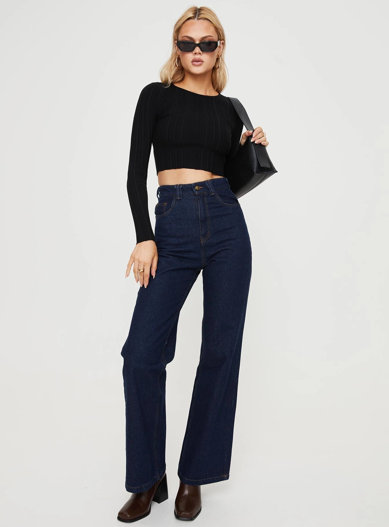 Chill Friendly All weather Zephee Wide Leg Jeans Dark Wash