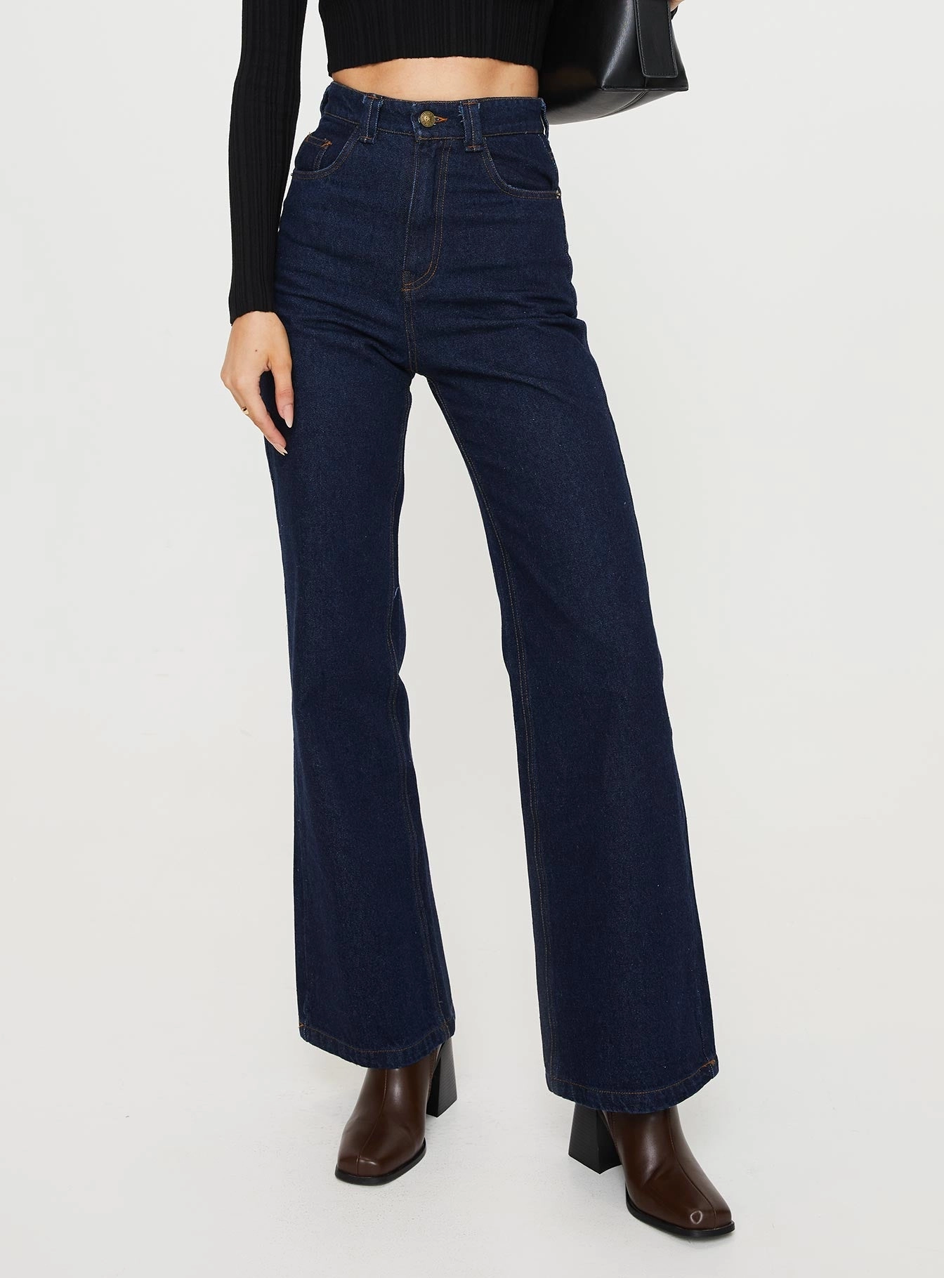 Smart Casual Spring Mood Formal Chill Mode Zephee Wide Leg Jeans Dark Wash