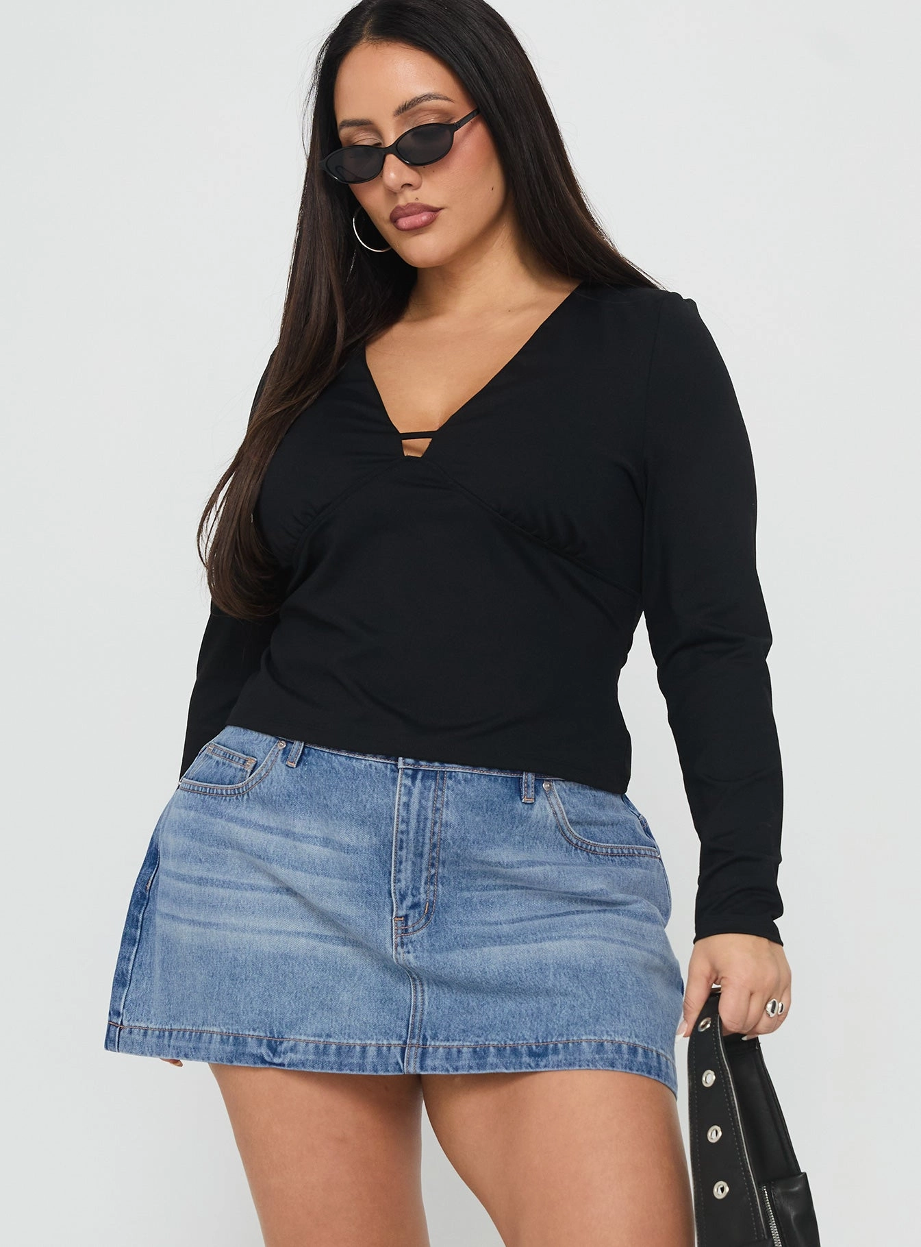 Fossils Denim Mini Skirt Blue Curve Trendy Mood