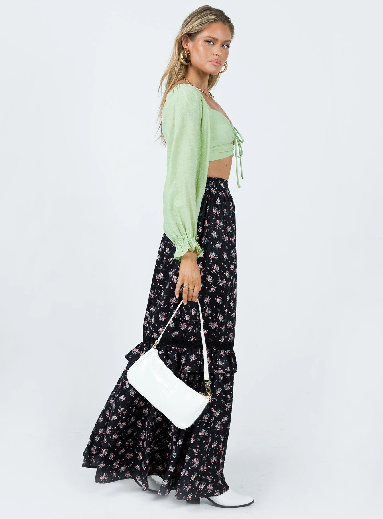 Outfit Lineup Simple looks Fowler Maxi Skirt Black