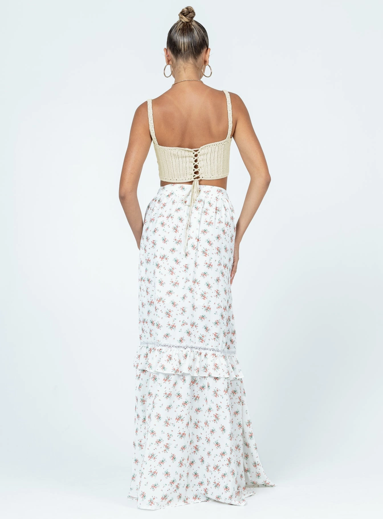 Fowler Maxi Skirt White Durable Stitching