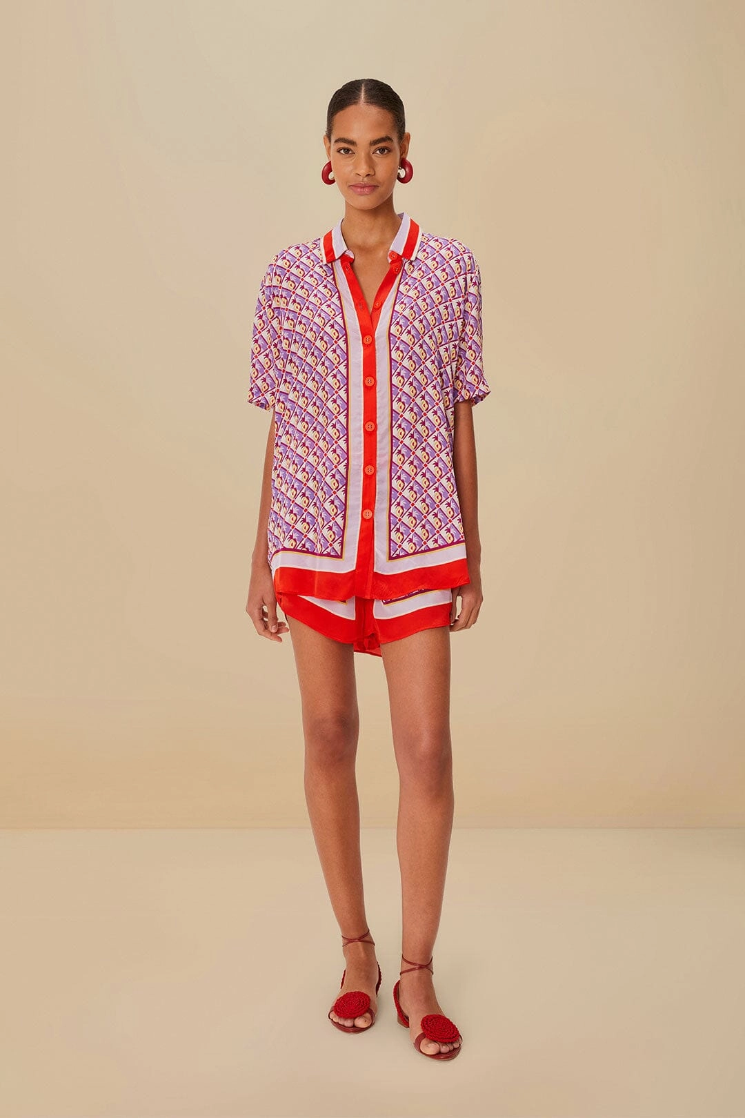 formal shorts Everyday Feel Multicolor Graphic Pineapple Scarf Shorts