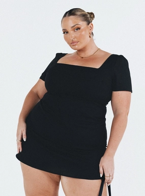 Hastings Mini Dress Black Curve Relax Mode Flared-Hem
