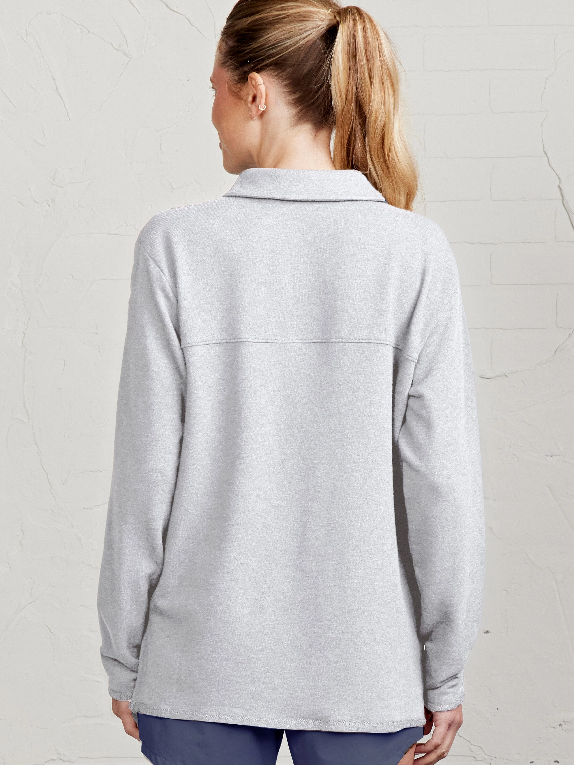 summer top RecycledPolyester French Terry Polo Sweatshirt