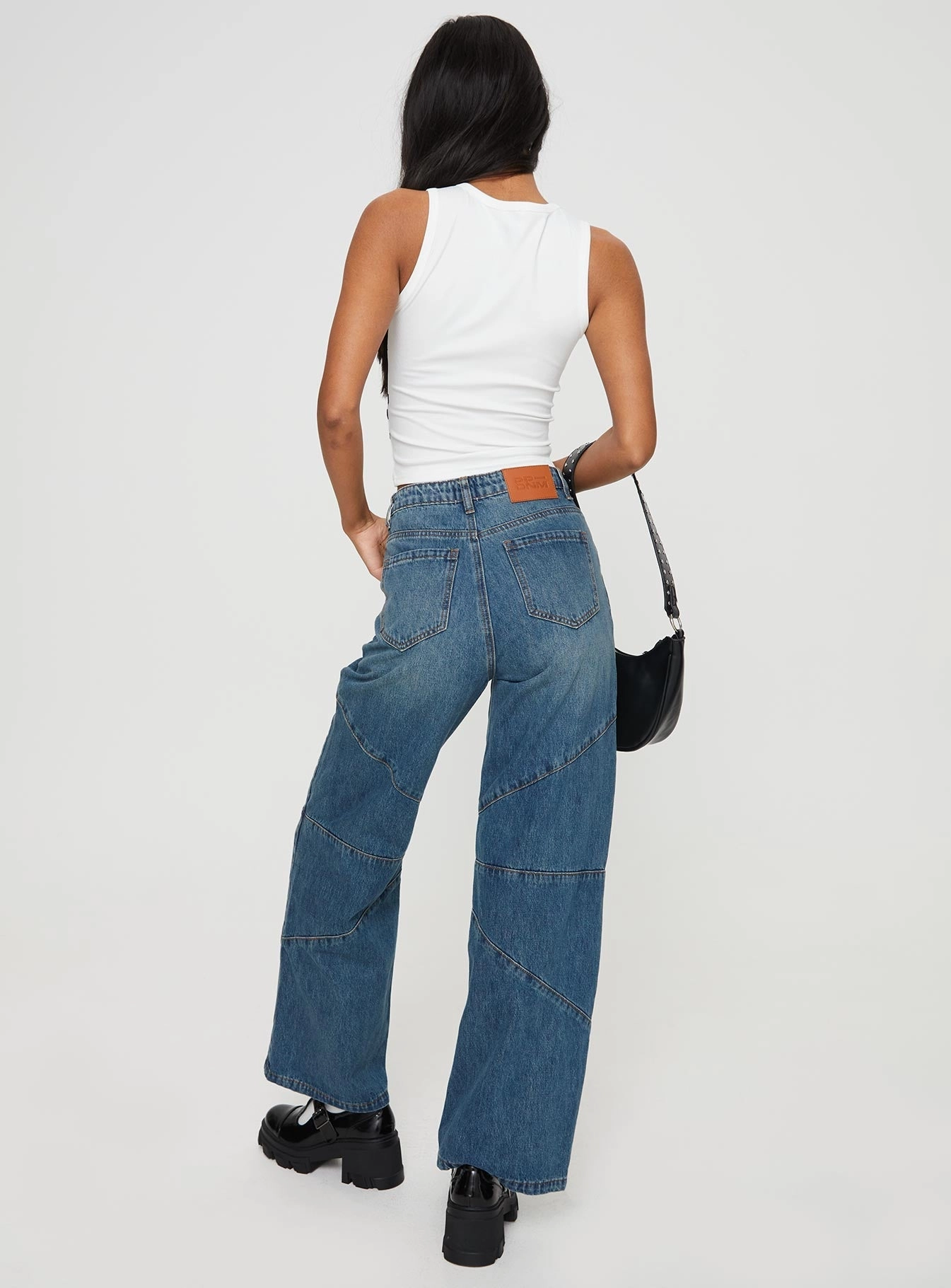 Frenta Moto High Waisted Jean Rebel Blue Modern Shopping Day