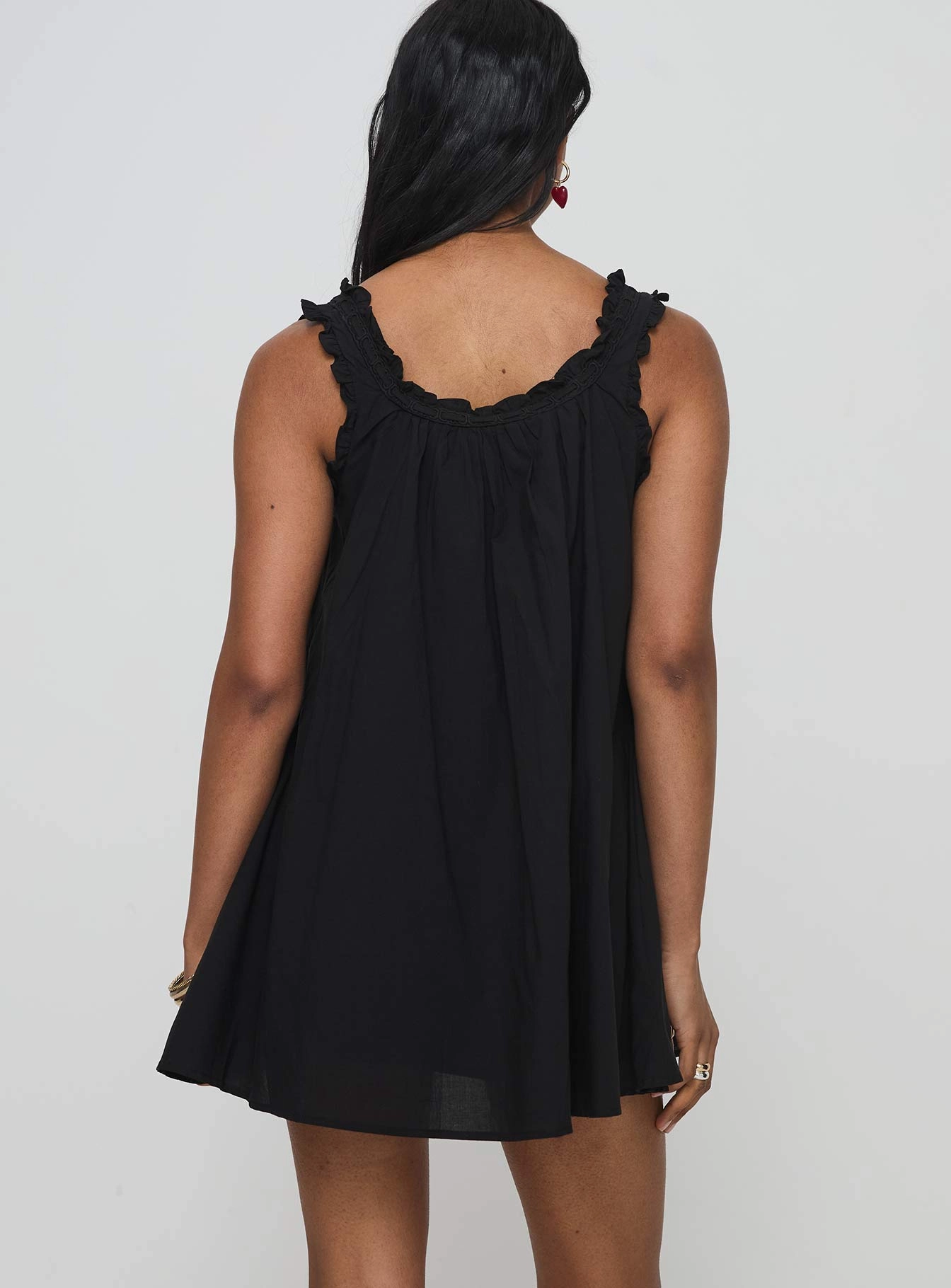 Swing Mini Dress Black Petite Relaxed-fit maxi dress Floral design