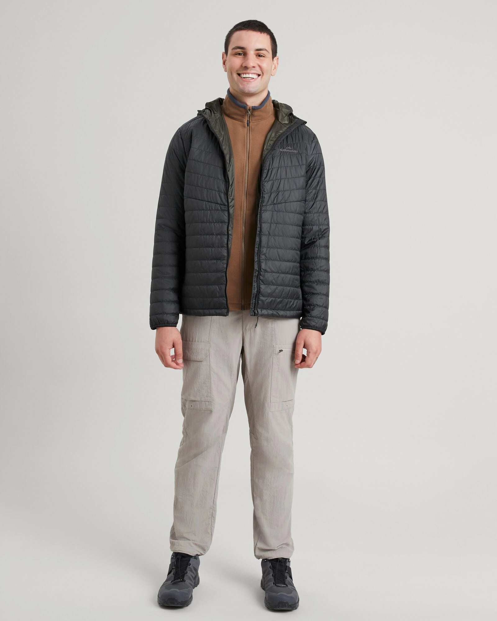 Hidden Zipper Heli R Men's novaLOFT Hooded Jacket - Black Stingray
