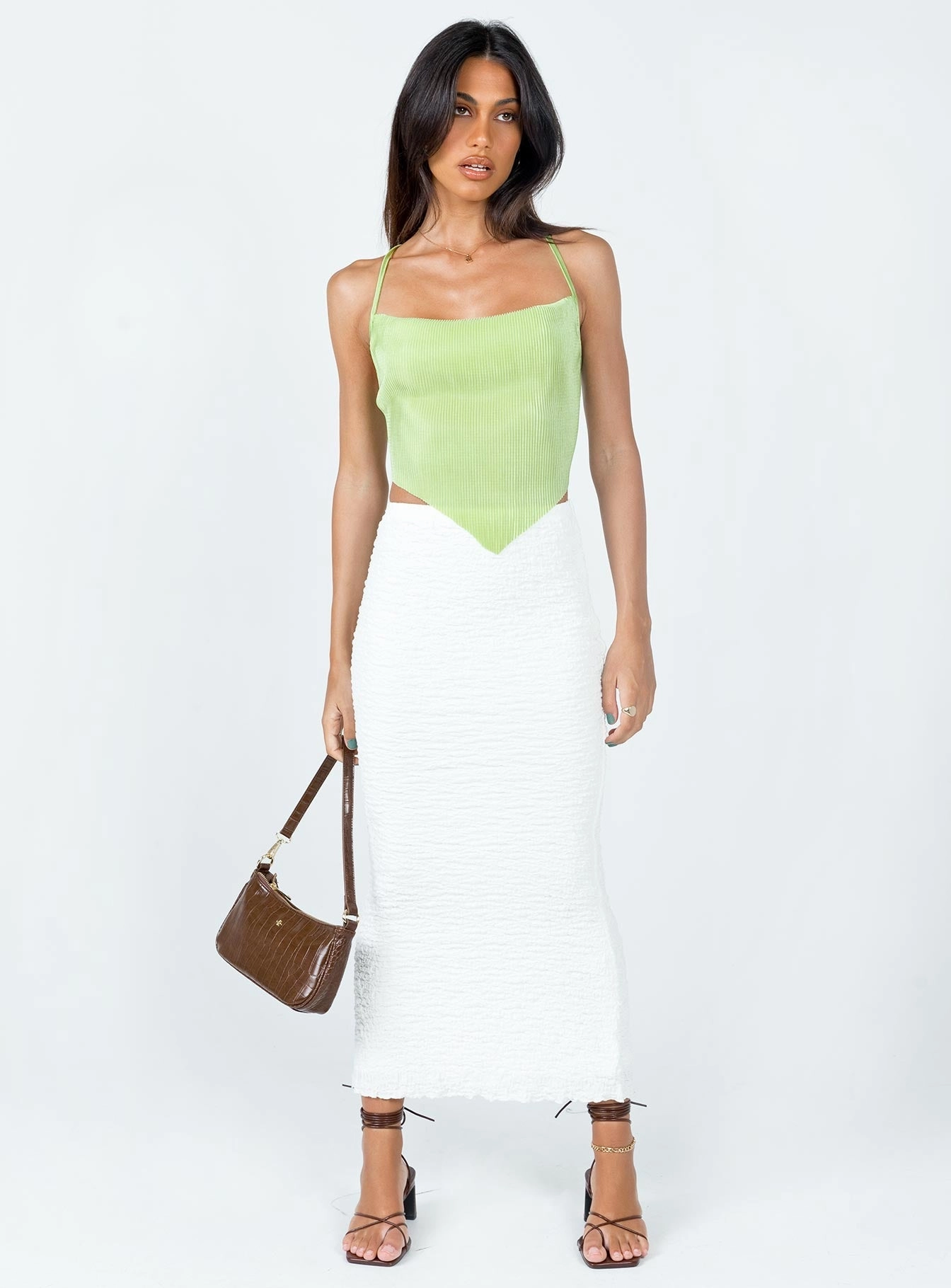 Handmade Item urban scene Rubes Midi Skirt White