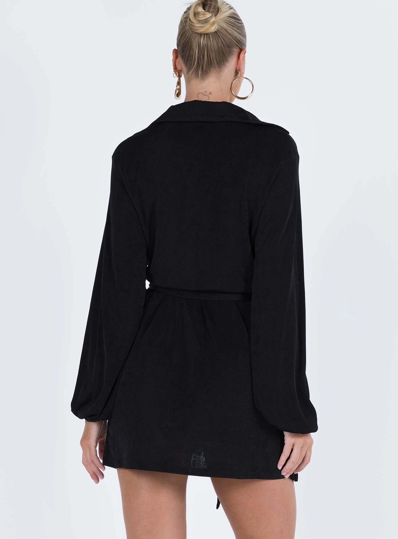 Long Sleeve Party Time Mini Dress Black Tall