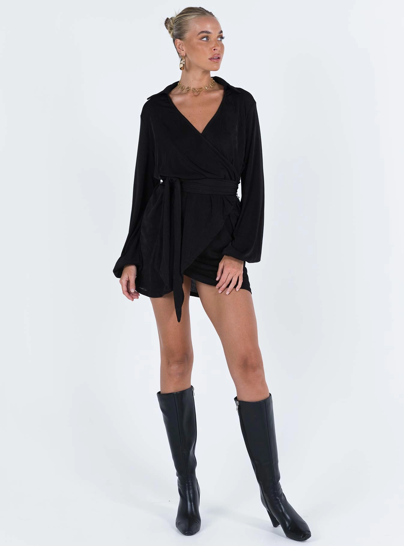 Low-Waist Party Time Mini Dress Black Tall