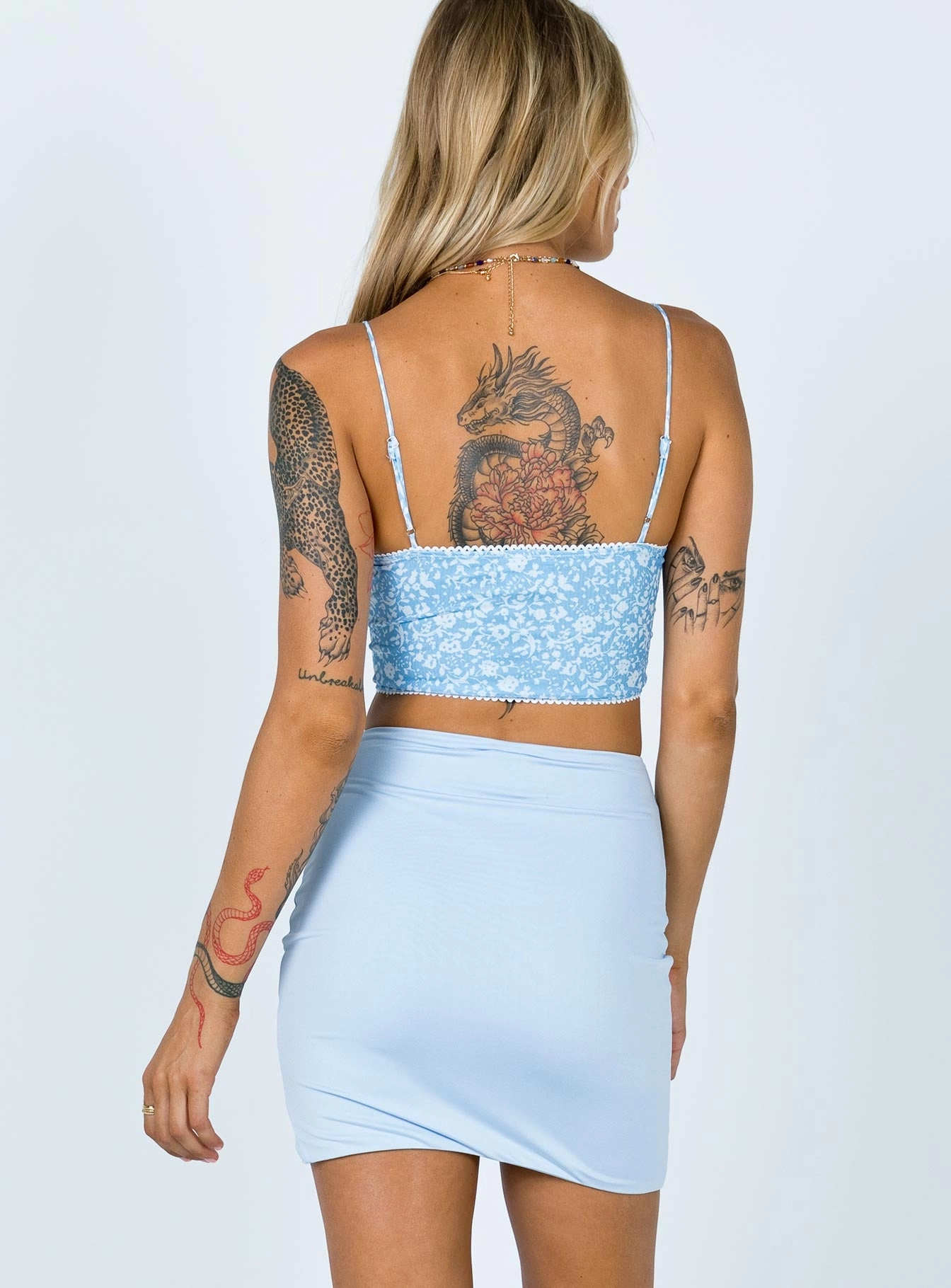 Freya Mini Skirt Blue Polished Style