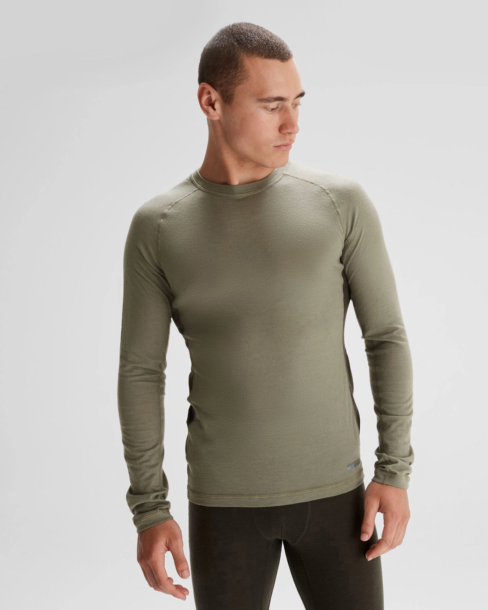 All Day Comfort Fit Hypoallergenic fabric Men's K-Merino 125 Baselayer Top - Beech/Dark Moss