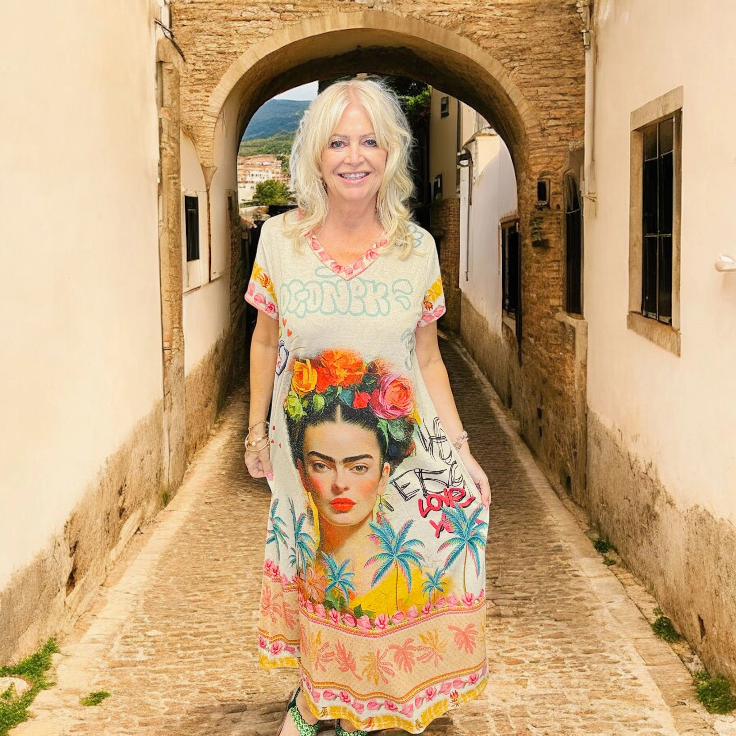 Summer Air Frida Print Midaxi Dress