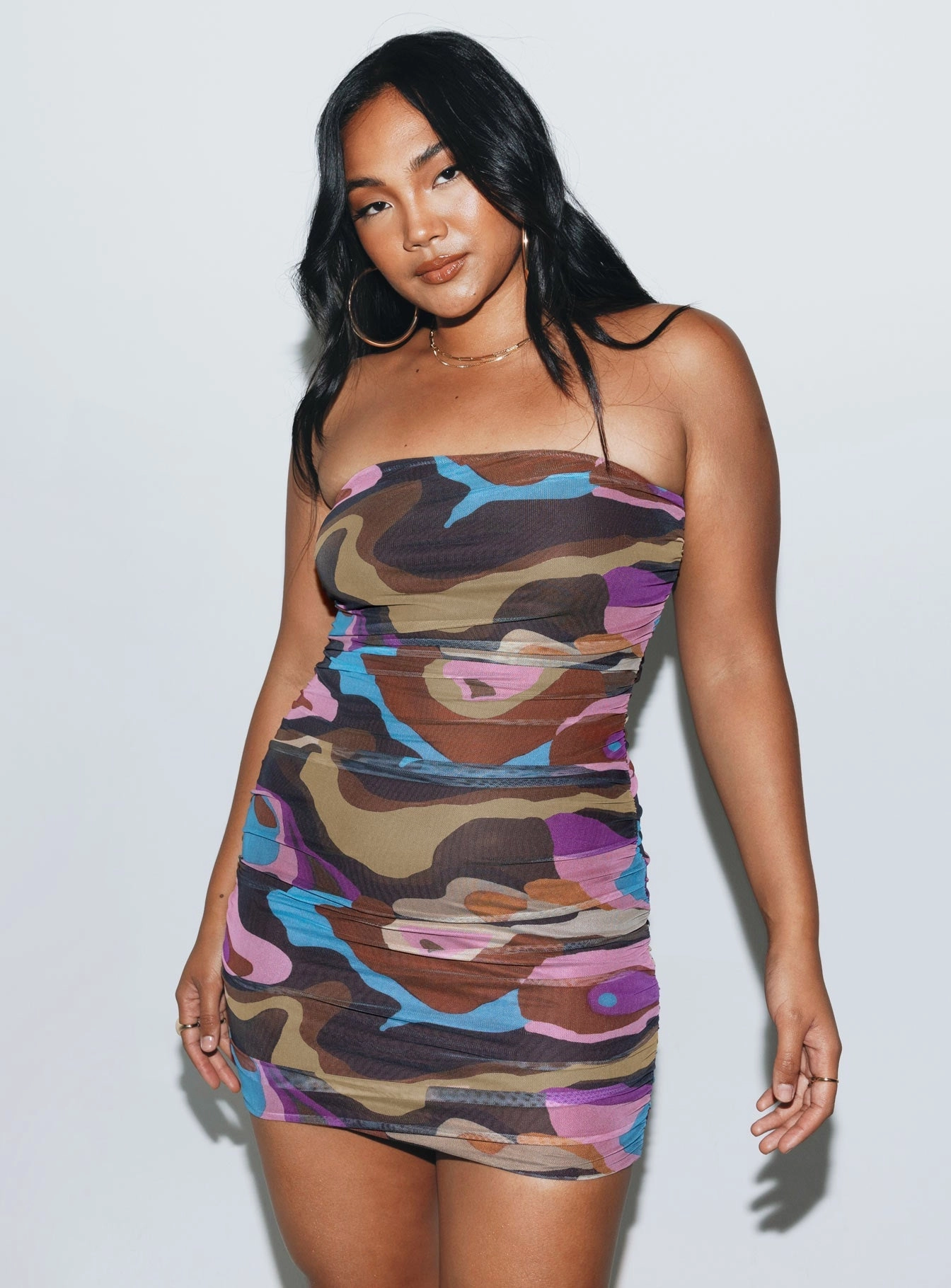 Azalea Strapless Mini Dress Multi Flexible Fabric