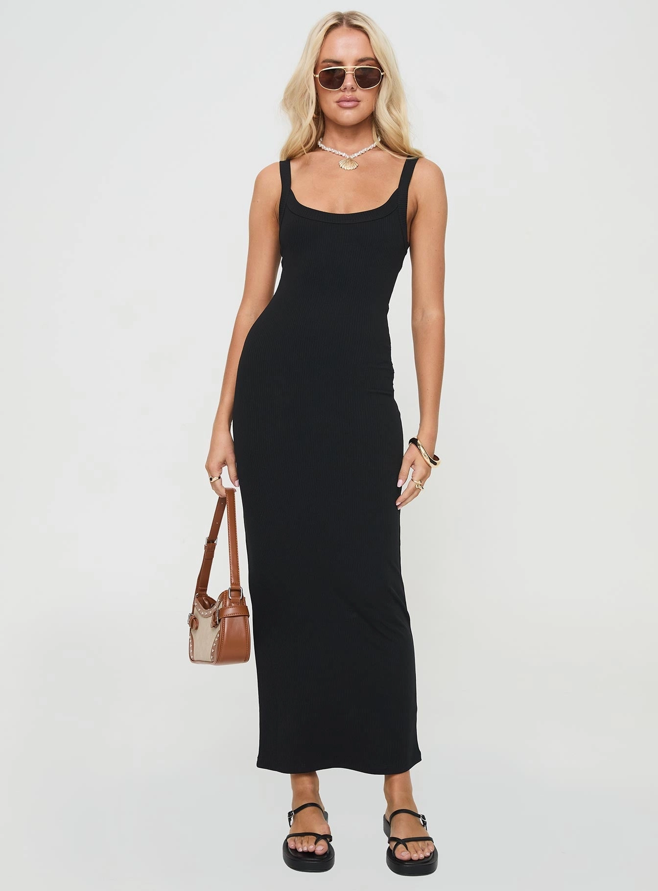 Contemporary Layer Montwood Maxi Dress Black