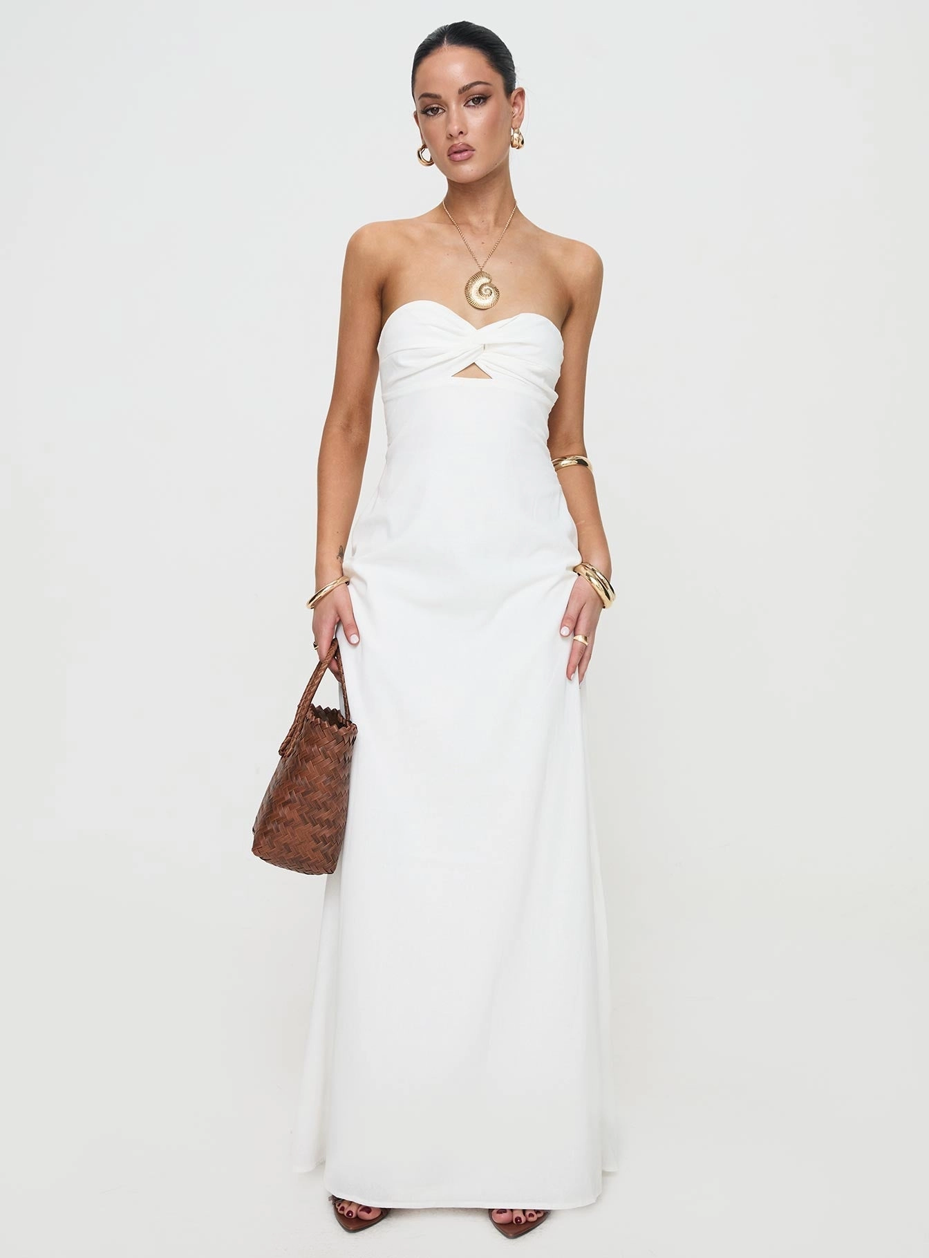 Smart Edge Mid Season Artis Strapless Maxi Dress White