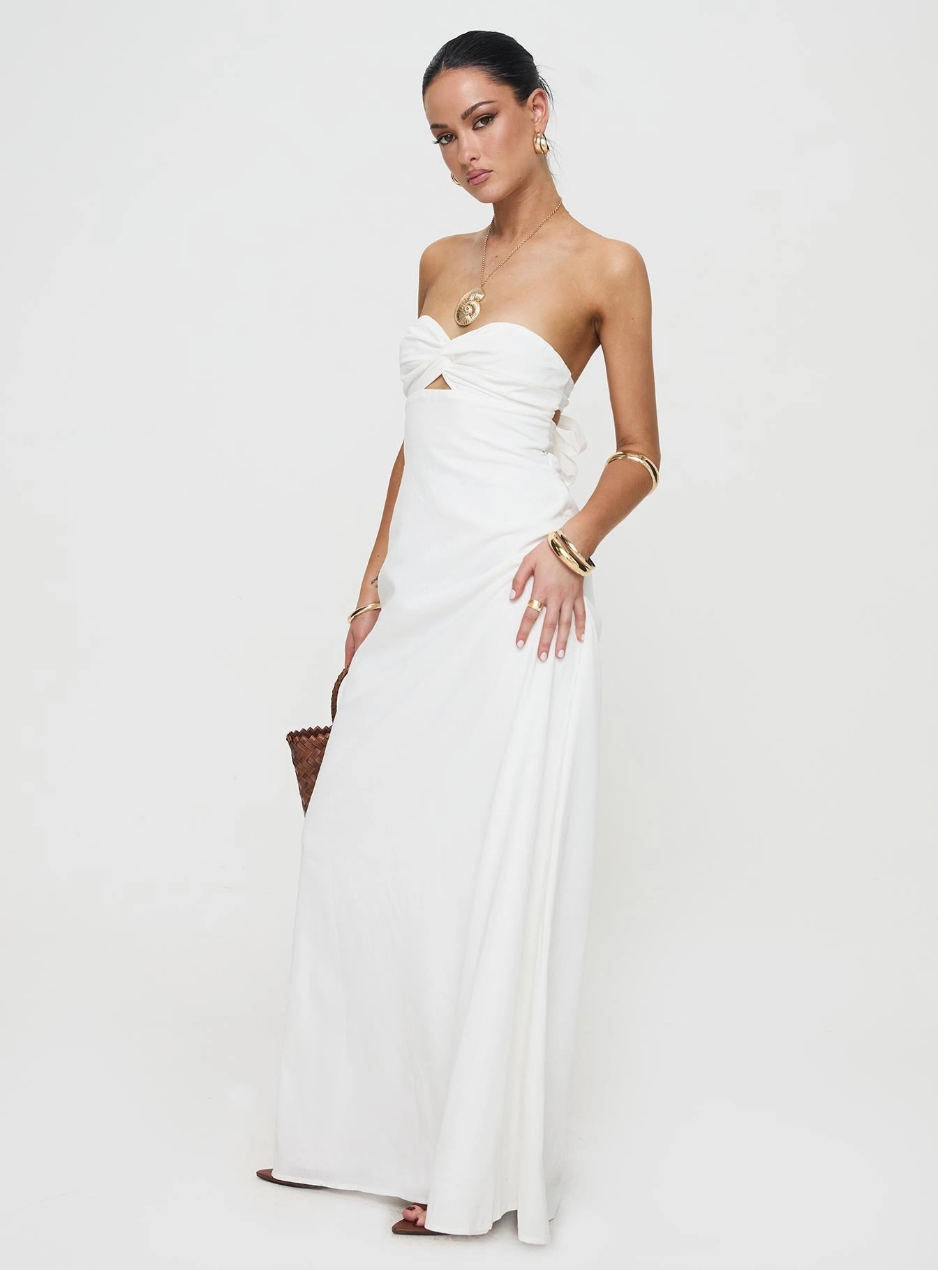 Timeless Fashion Artis Strapless Maxi Dress White