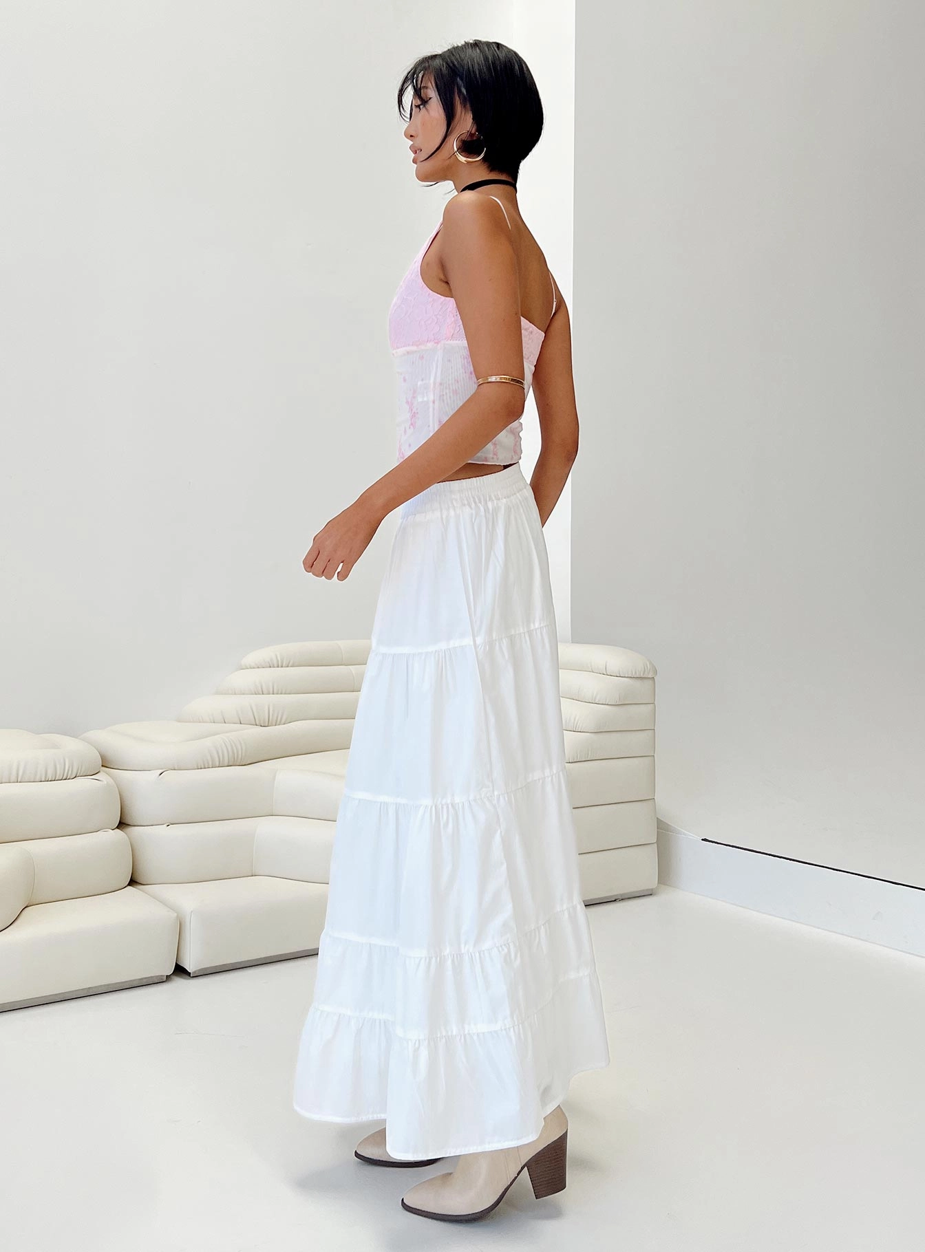 Garden Party Maxi Skirt White Classic Choice