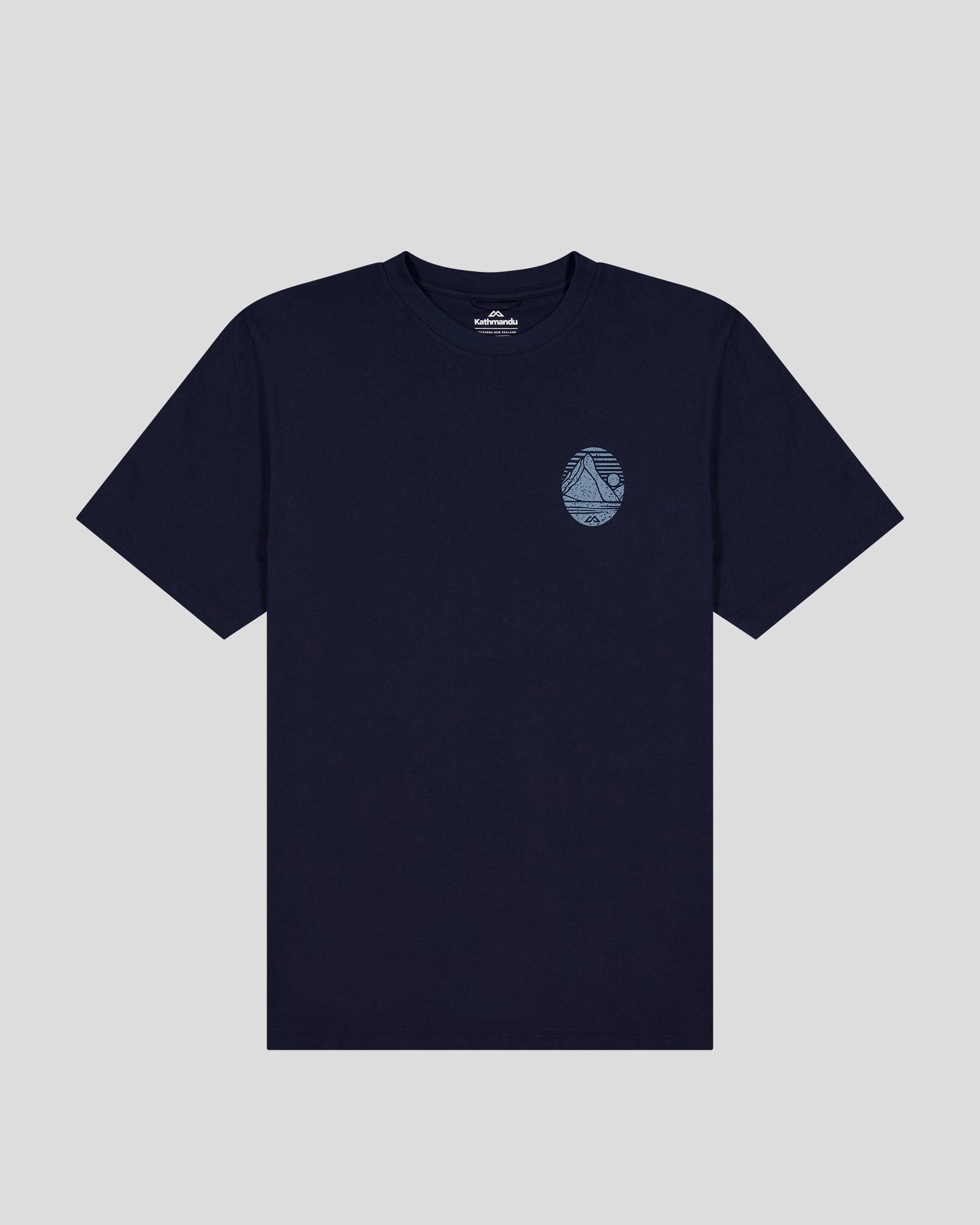 Men??s Mitre Peak Organic Cotton T-Shirt - Pure Navy Wrinkle-Free Crew Neck Design