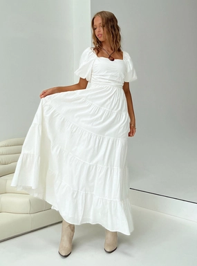 Garrity Maxi Dress White Feminine Vibe