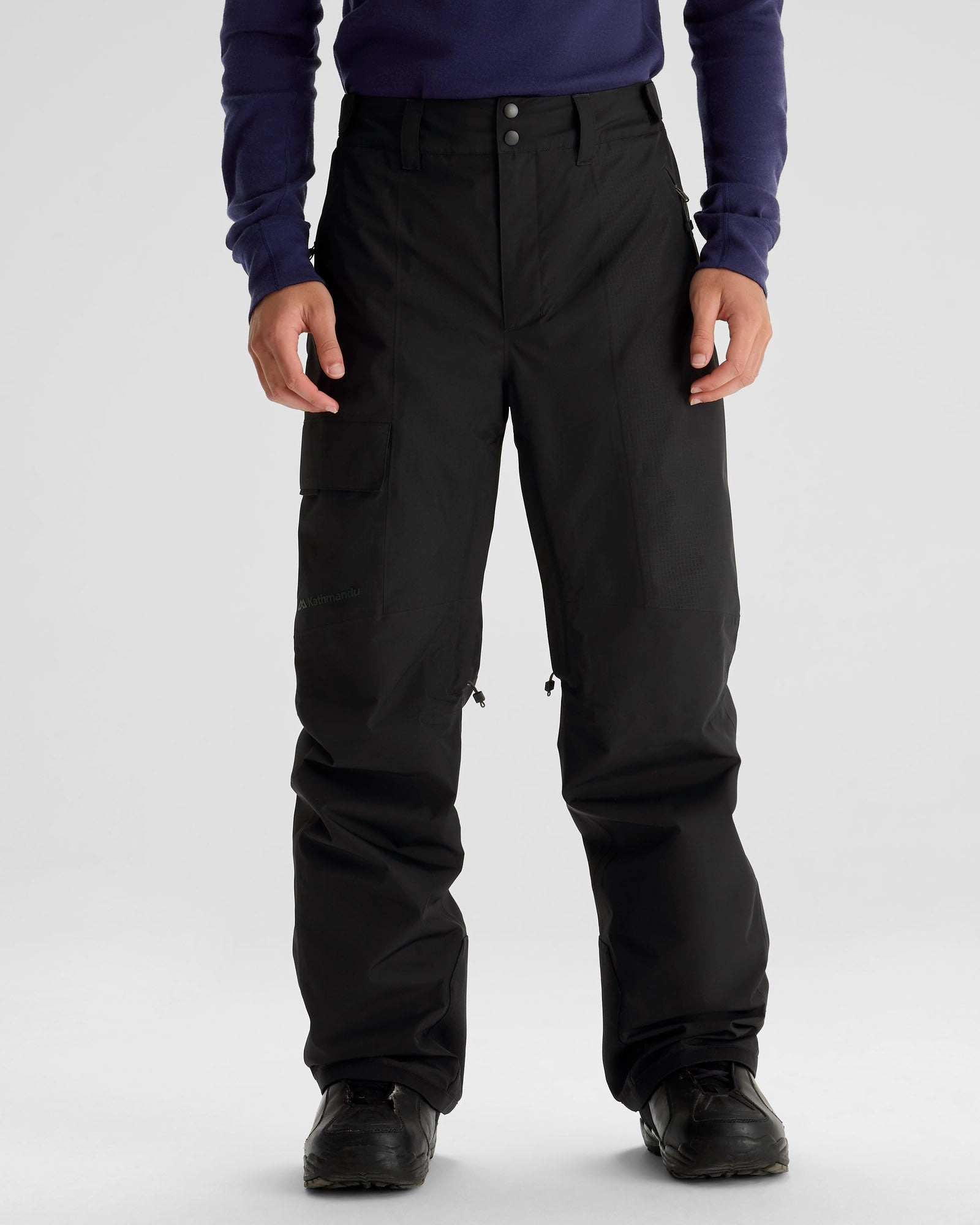 Men's PWDR-Days 2L Insulated Snow Pants - Black Stingray Relaxed Wear Stretch Waist