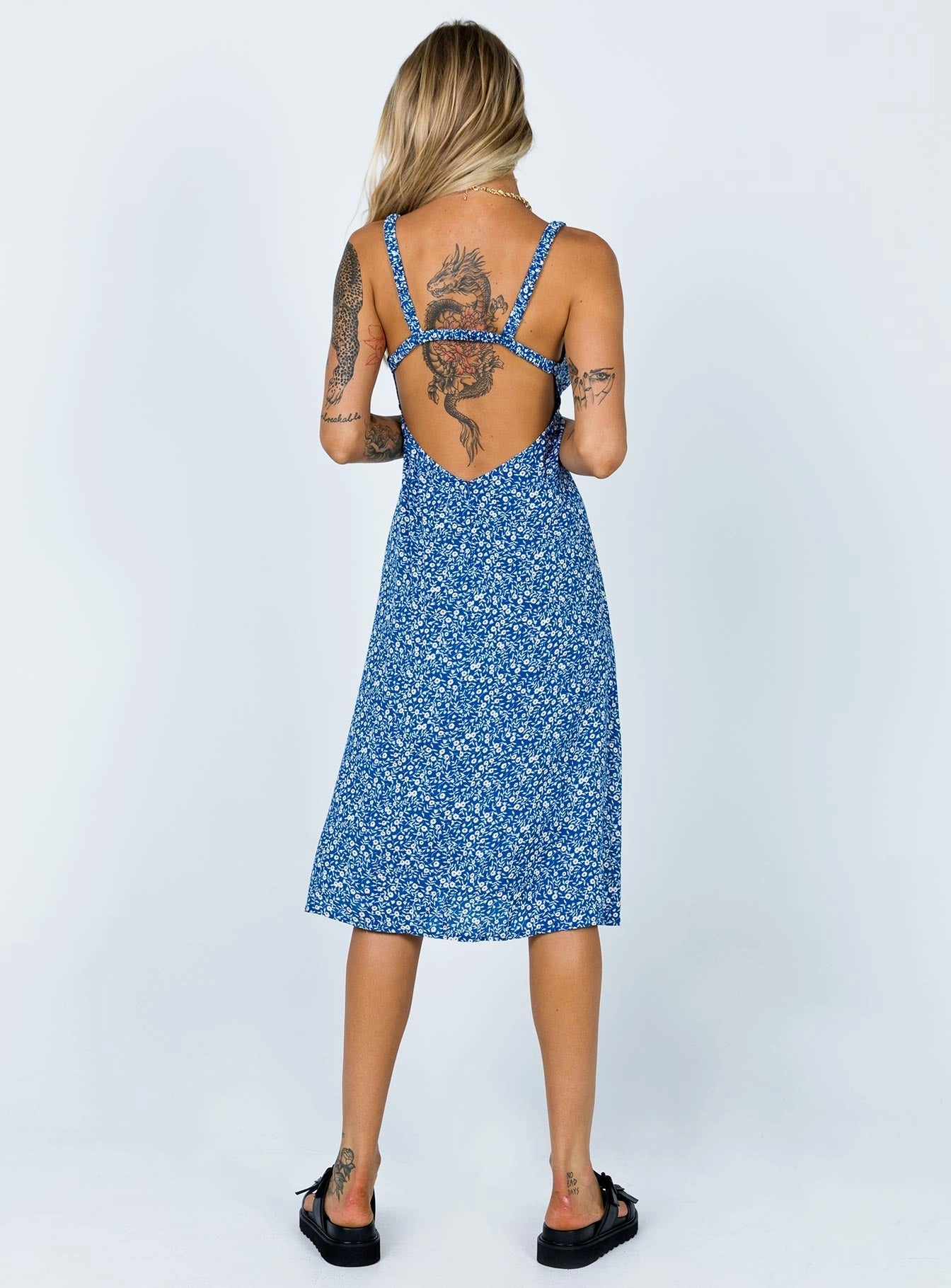 Georgia Midi Dress Navy Tall Lounge Ready