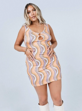 Georgie Mini Dress Multi Feminine off-the-shoulder gown
