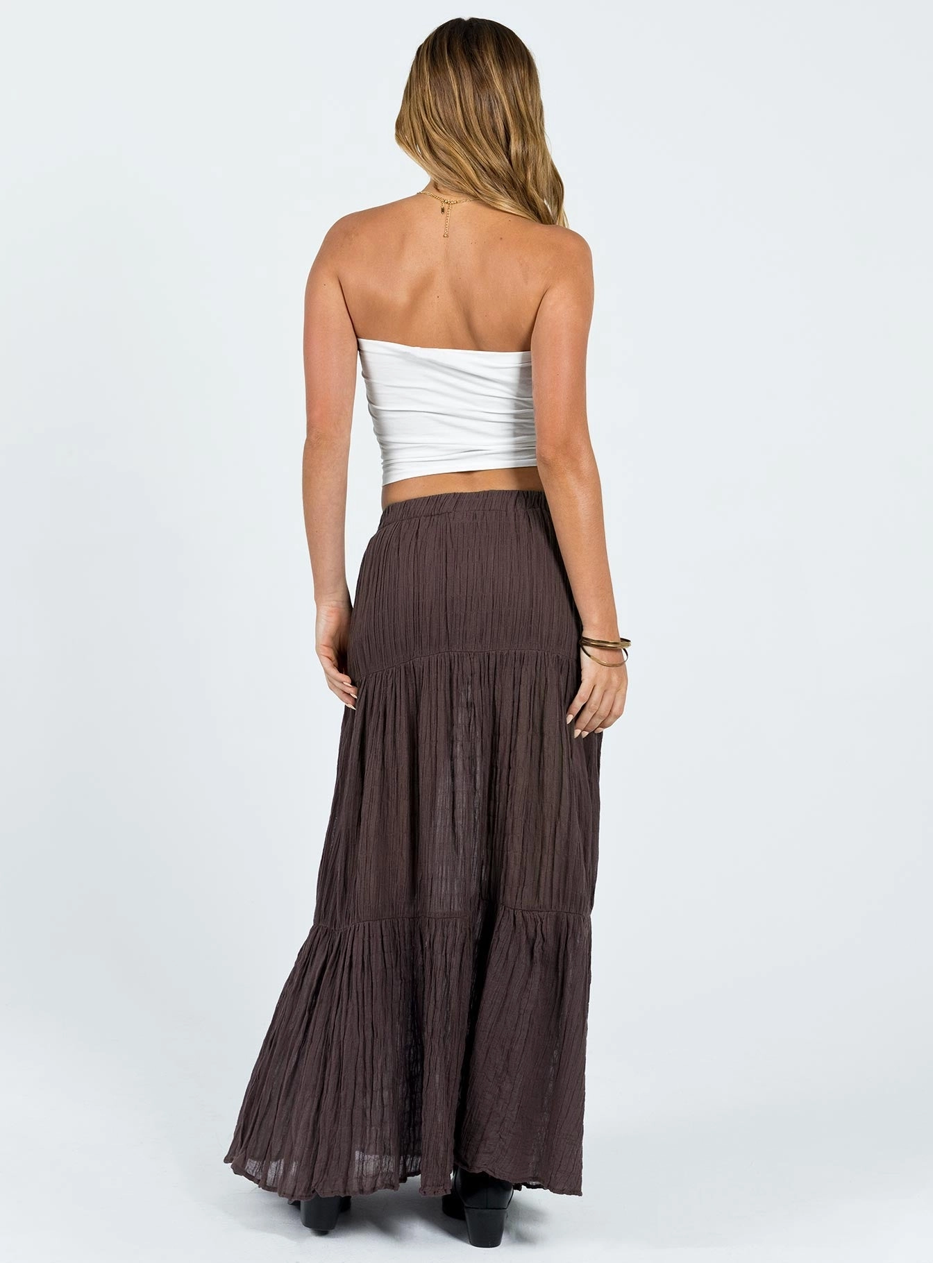 Gilchrist Low Rise Maxi Skirt Brown Timeless Touch Secure Closure