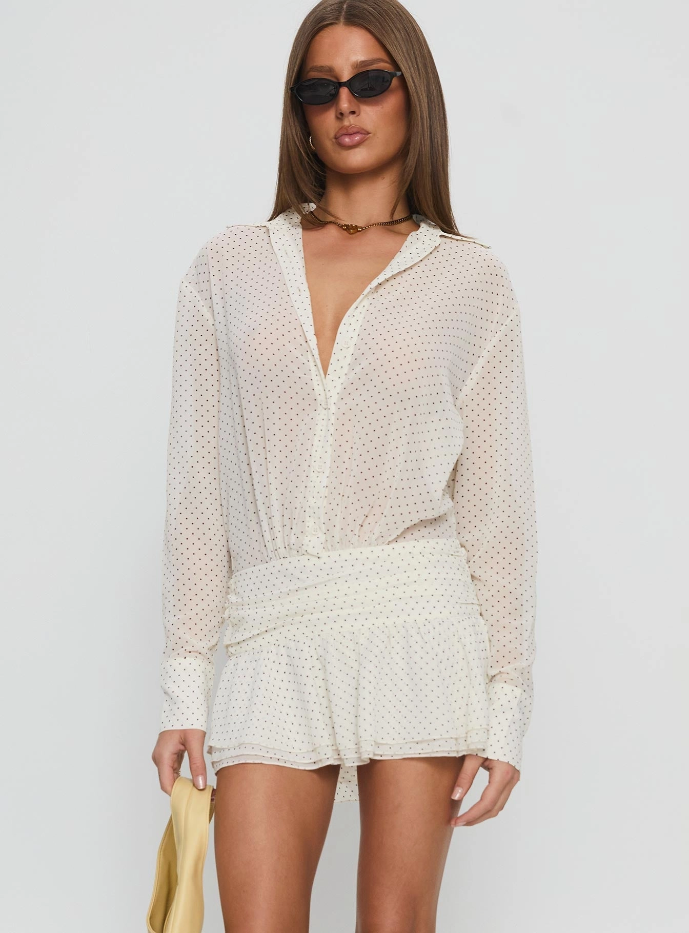 Girls Girls Girls Mini Dress Porcelain Polka Fresh Energy Bow Glow