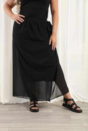 Travel Vibes Black Chiffon Sarong