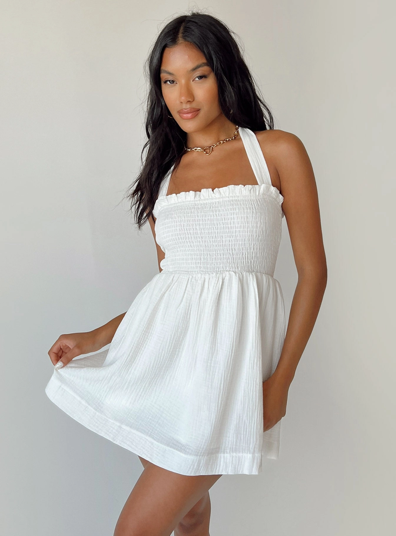 Rhea Mini Dress White Perfectly Styled