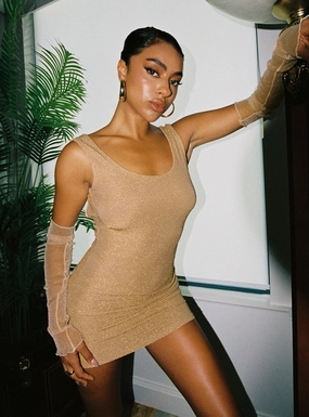 Lirella Mini Dress Beige Urban Spirit Smooth Fit