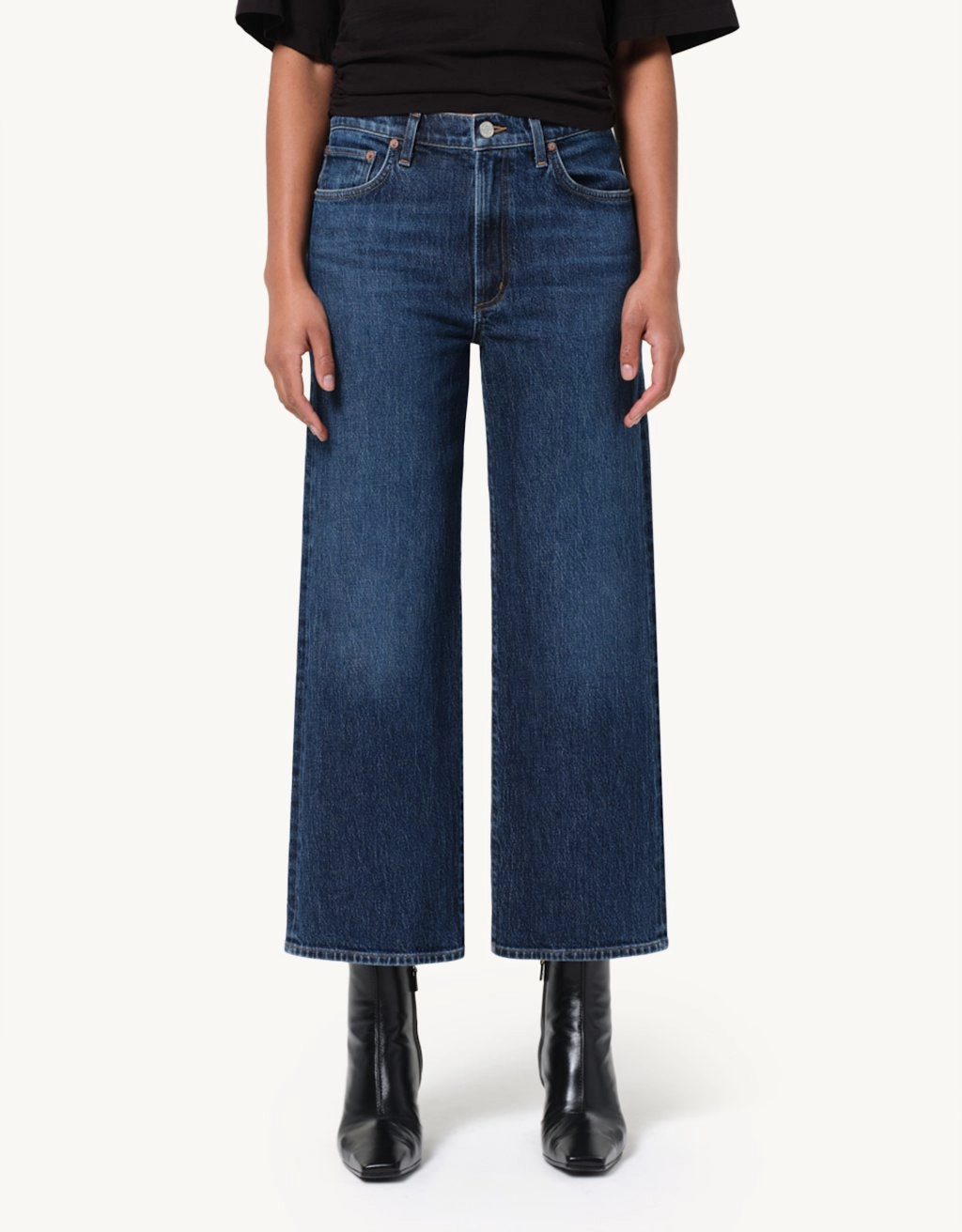 Neutral Autumn Days agolde harper crop jean