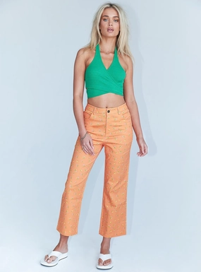 Ivy Floral Straight Leg Jeans Orange Street Basics