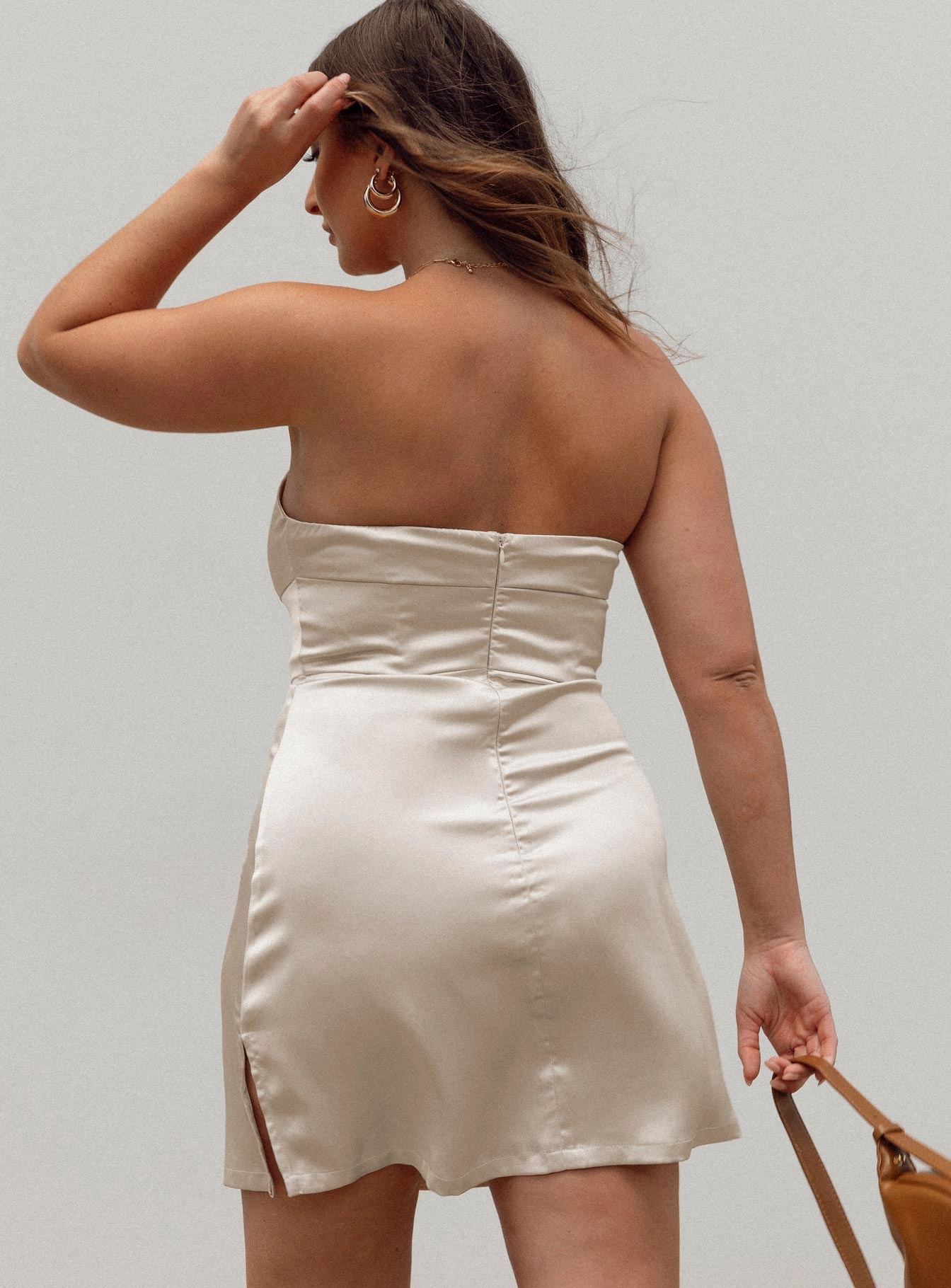 Chic Comfort Stylish Look Belli Strapless Mini Dress Champagne