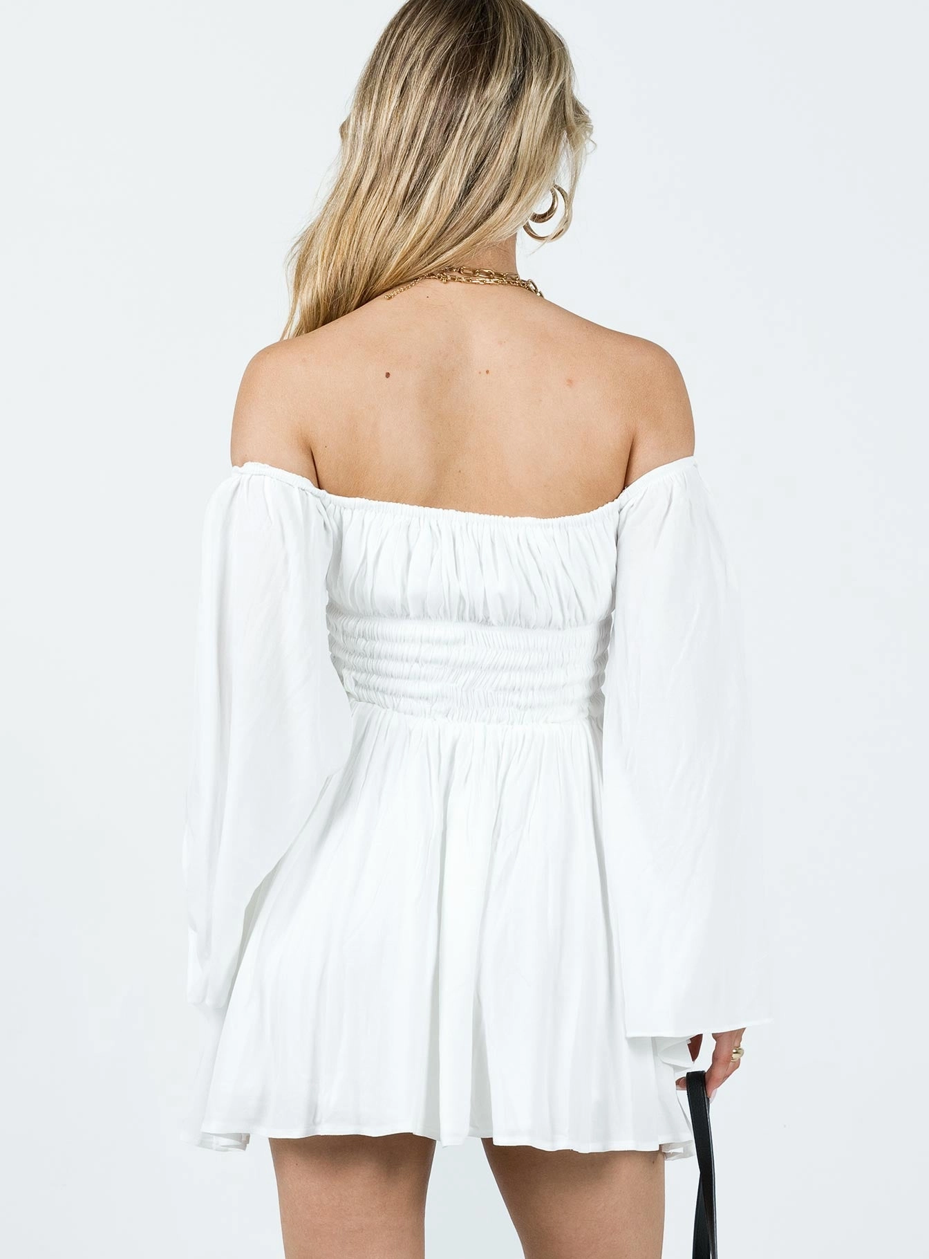 Halle Mini Dress White Solid-color Comfy Yet Stylish