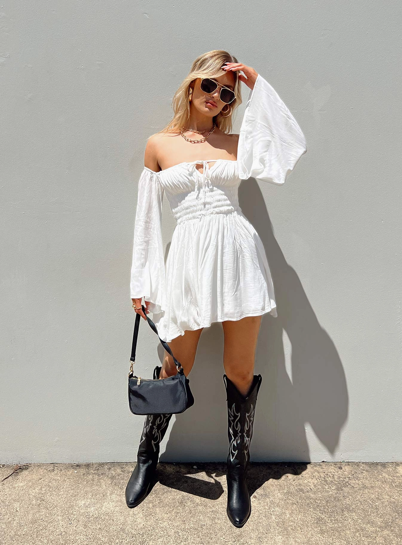 Airy Base Halle Mini Dress White