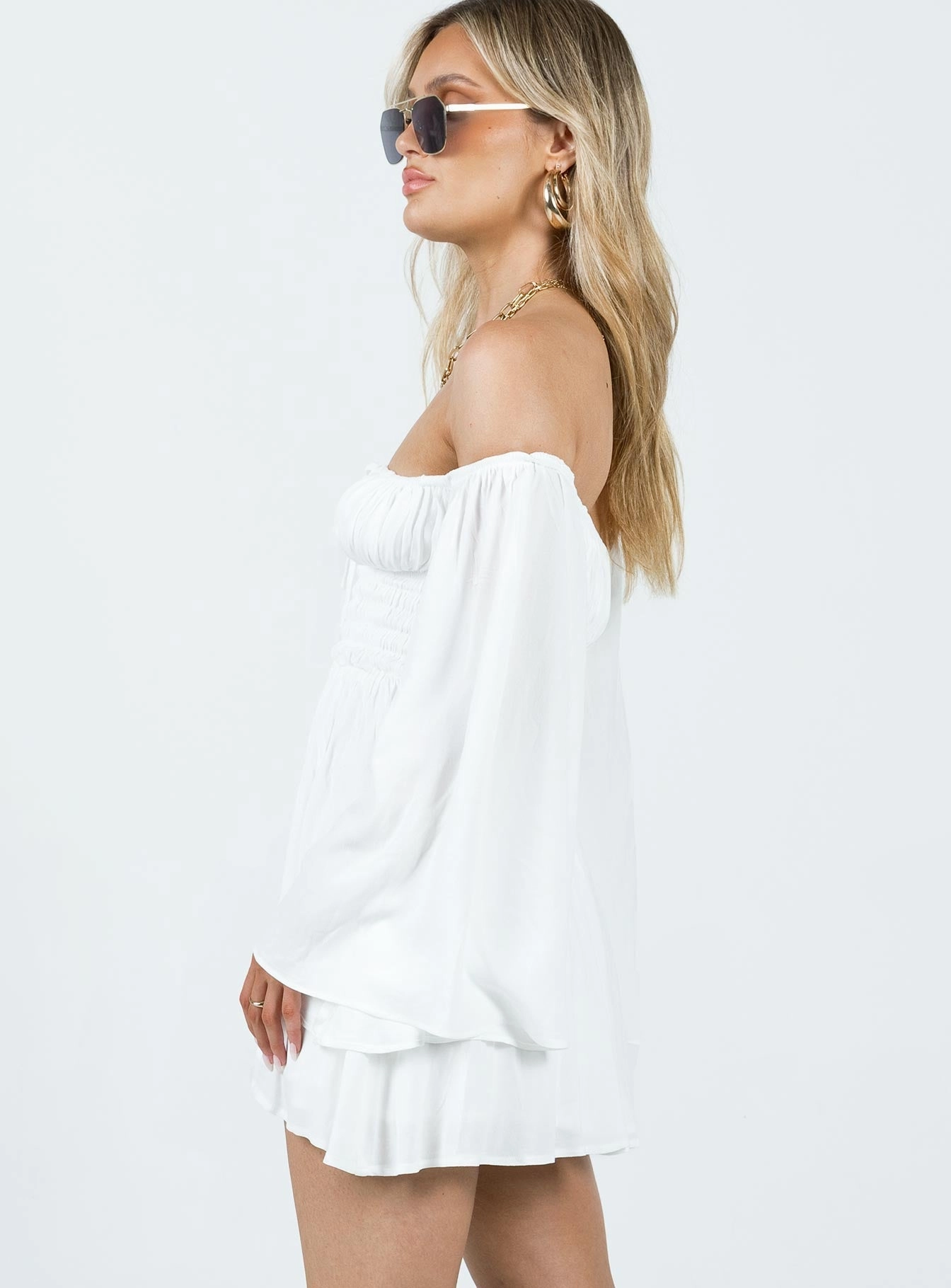 Halle Mini Dress White Chic Comfort