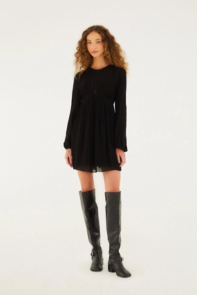 Gentle Motion Polished Style Graceful Attire Black Shell Mini Dress
