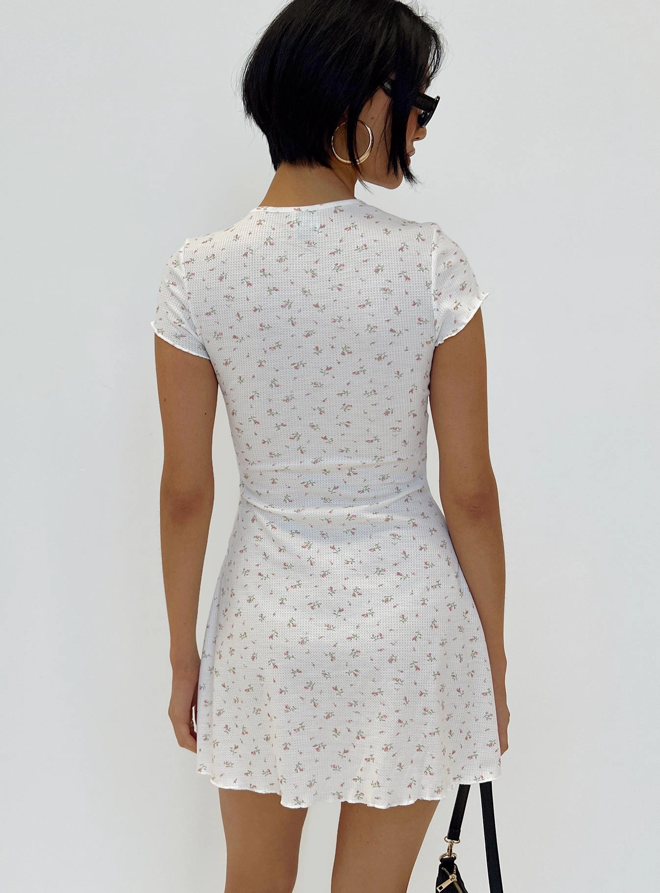 Nature Glow Stylish Mood Patton Mini Dress White Floral